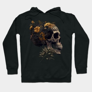 Sugar skull, skull with flowers. Hoodie
